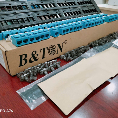 Thanh Patch Panel CAT6 UTP-48 Port. Hãng BTON- model: 48-68746. Hàng chính hãng