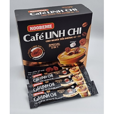 Cà phê hoà tan Café Linh Chi Special Koobeme cho người tiểu đường, ổn định đường huyết vị ngọt béo đậm đà Hộp 18 gói