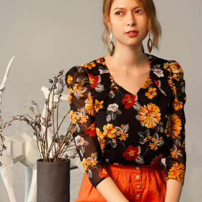 Áo Hoa Marigold TOP183 Thời trang thiết kế Hity