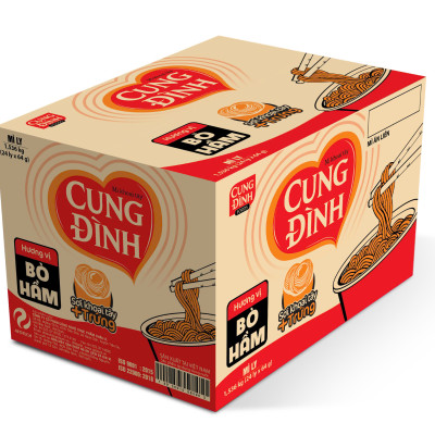 Thùng 24 Ly Mì Khoai Tây Cung Đình Kool Hương Vị Bò Hầm 
