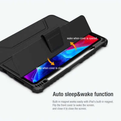 Bao da dành cho iPad Pro 11 inch (2021) M1 có nắp bảo vệ camera Nillkin Bumper Leather -  Hàng chính hãng