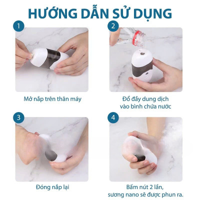 MÁy phun sương nano mini cầm tay dễ thương ( giao mẫu ngẫu nhiên) Chăm Sóc Và Làm Mát Da Mặt (BẬT: BẤM NÚT 2 LẦN)