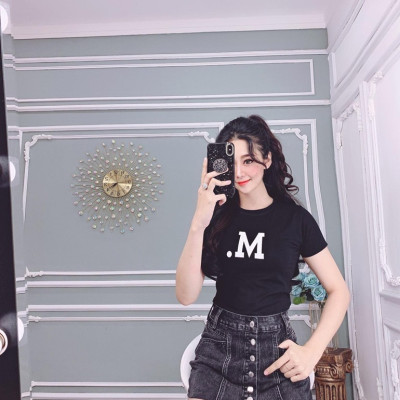 Áo thun nữ MXM in chữ M cổ tròn cotton 4 chiều form ôm body cực tôn dáng ( ANU003 )