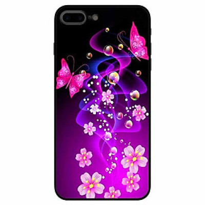 Ốp lưng dành cho Iphone 7 Plus , 8 Plus mẫu Bướm Và Hoa Hồng