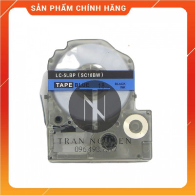 [Combo 5 cuộn] Nhãn in Tepra SC18BW (LC-5LBP) - Chữ đen nền dương 18mm x 8m - Hàng nhập khẩu