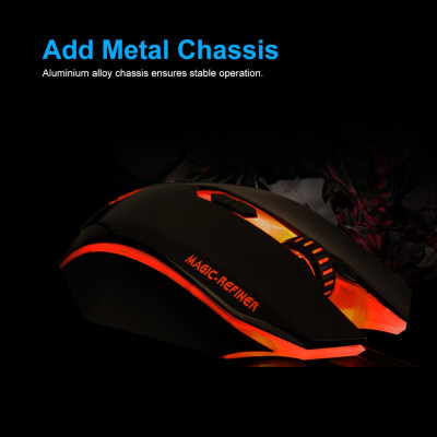  Chuột chơi game có dây USB  Đèn LED 2000DPI Có thể điều chỉnh cho máy tính xách tay PC MAGIC-REFINER MG5