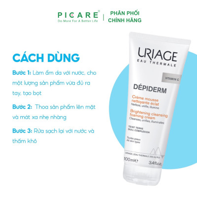 Sữa Rửa Mặt Tạo Bọt Dưỡng Sáng Da Uriage Depiderm White Mousse Nettoyante Eclaircissant (100ml)