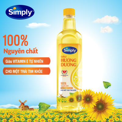 Combo 2 chai dầu Hướng Dương Simply (1L / Chai)