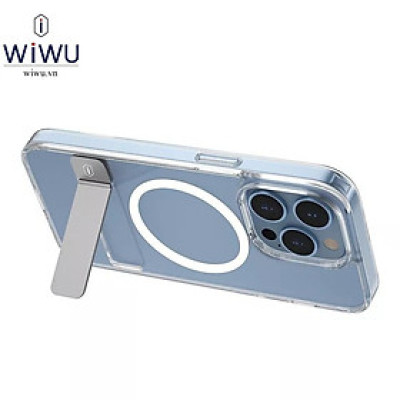 Ốp lưng trong suốt kèm giá đỡ WIWU Aurora Magnetics cho IPhone 15 Pro Max , 14 Pro Max hỗ trợ sạc không dây , chống sốc - hàng nhập khẩu