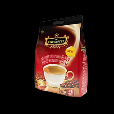 Cà Phê Hòa Tan 3IN1 KING COFFEE - Túi 88 gói x 16g - Từ hạt café Arabica và Robusta