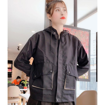 Áo khoác nữ Áo khoát nữ kaki chống nắng Túi Hộp Nắp Xéo xinh xinh xinh xinh-A159