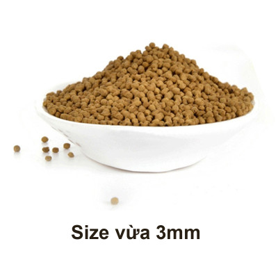 4 Gói Thức Ăn Cá Cảnh, cám Cá Koi hạt nhỡ 3mm (Cho cá size 8cm trở lên) - Nhanh lên size, lên màu, tăng cường sức đề kháng 500Gr 