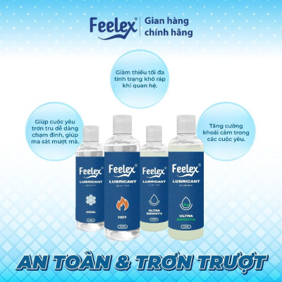 Gel bôi trơn Feelex Lubricant mát lạnh, ấm nóng, siêu trơn - Lọ 250ml