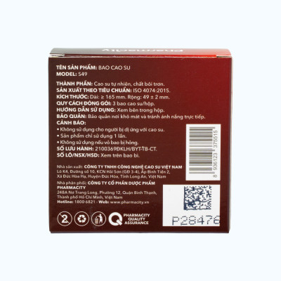 Pharmacity Bao cao su Easy Fit ôm sát vừa vặn (3 cái/hộp)