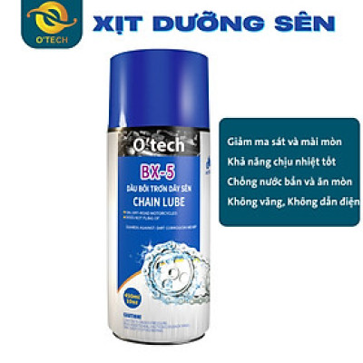 Bình Xịt Sên Xe Bôi Trơn và Dưỡng Sên chống văng OTech 450ml, Vệ Sinh Sên BX5 450ml - Hàng Chính Hãng