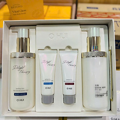 Bộ Sữa Tắm Sữa Dưỡng Thể Cho Làn Da Trắng Sáng Như Mong Đợi Ohui Delight Therapy Body Special Set 4pcs