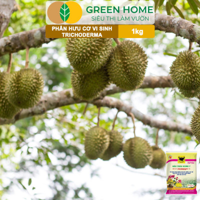 Phân Bón Hữu Cơ Trichoderma Greenhome, Đầu Trâu, Bao 1kg, Dạng Viên,Chuyên Hoa và Cây Cảnh