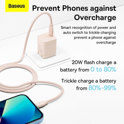 Bộ Sạc Baseus Super Si pro 20W USB C Cho iPhone 12, 13, 14, 15 - Hàng Chính Hãng