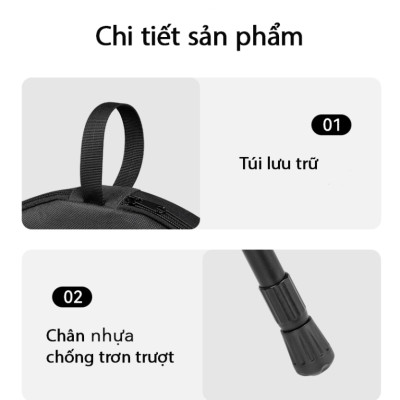 Bàn tròn mini di động kèm gậy treo đèn Blackdog CBD2300JJ028
