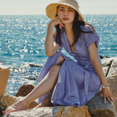 Đầm Maxi Linen Tuyền DRE173 thời trang thiết kế Hity