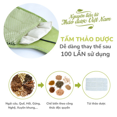 Bộ đai chườm nóng thảo dược giảm đau đầu gối dùng điện - Hapaku