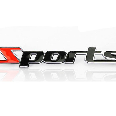Logo kim loại chữ nổi SPORTS dán ô tô