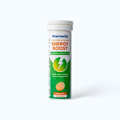 Viên sủi Pharmacity Energy Boost hương cam hỗ trợ tăng cường sức khỏe (Tuýp 10 viên)