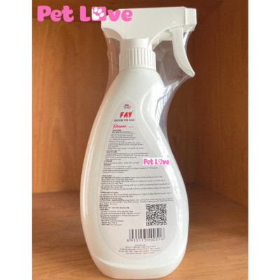 Fay xịt tắm khô, khử mùi hôi, giúp mượt lông chó (chai 350ml)