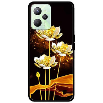 Ốp lưng dành cho Realme C35 mẫu Sen Trắng Vàng