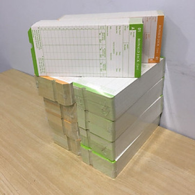 10 XẤP THẺ GIẤY CHẤM CÔNG - BÌA CỨNG- 3 CA- HÀNG NHẬP KHẨU