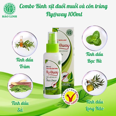 [Combo 2 Chai 100ml] Xịt Xua Đuổi Muỗi Và Côn Trùng Fly@Way Bảo Linh, 100% Thảo Dược Từ Thiên Nhiên, An Toàn Cho Bé và Cả Gia Đình