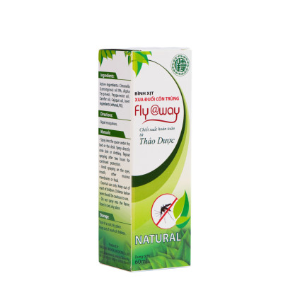 Chai Xịt Xua Đuổi Muỗi Và Côn Trùng Fly@Way Bảo Linh 60ml, 100% Thảo Dược Từ Thiên Nhiên, An Toàn Cho Bé và Cả Gia Đình