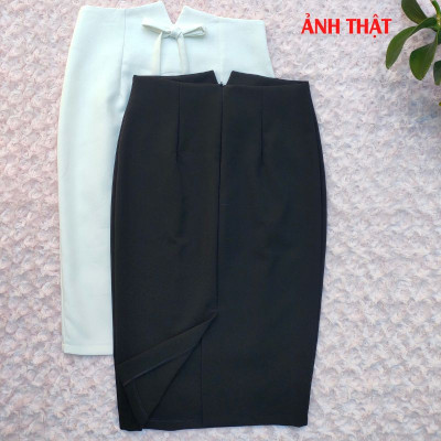 Chân Váy Bút Chì New Design Lưng Cao ,Ôm  Body Thanh lịch Công Sở Vải Kaki Thun Co Giãn