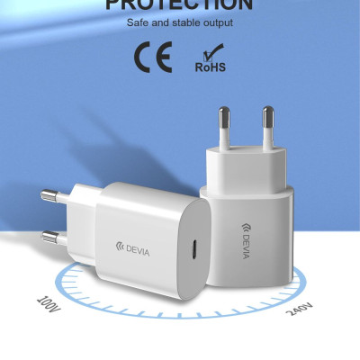 Củ sạc nhanh Devia Smart chuẩn EU- PD 20W- EA268 - hàng chính hãng