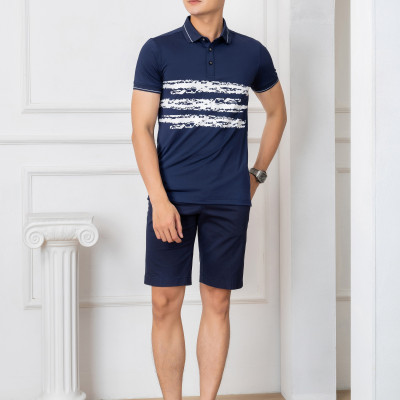 Quần short nam ALIGRO chất liệu kaki màu navy dáng basic trẻ trung năng động ALGQS1075