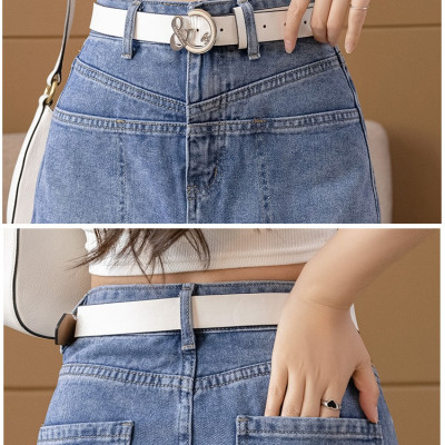 Chân váy jean ngang gối 07 C121