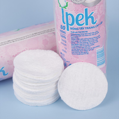 [ Tặng 5 miếng mặt nạ ] Combo 1 thùng bông tẩy trang Ipek 80 miếng (30 gói x 80)