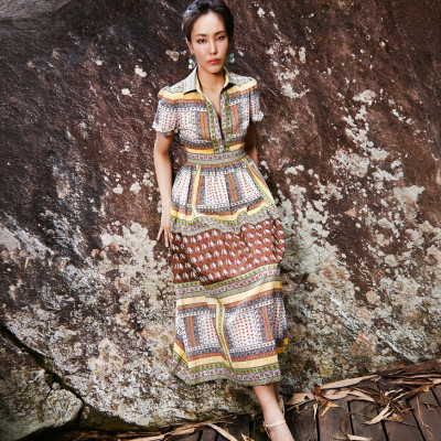 Đầm Sơ Mi Linen Bohemian DRE228 thời trang thiết kế Hity