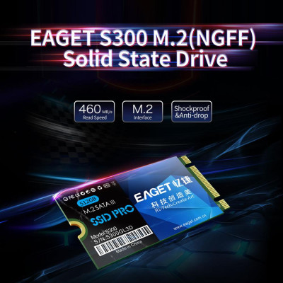 EAGET S300 SSD M.2(NGFF) Solid State Drive High Speed Transmission Compact Slient Shockproof SSD for PC Laptop 1TB