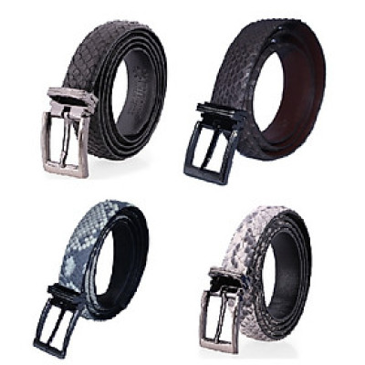 HJ5301-02-03-09 - Dây thắt lưng nữ da trăn Huy Hoàng 2,5P màu đen, nâu, da nguyên thủy, trắng