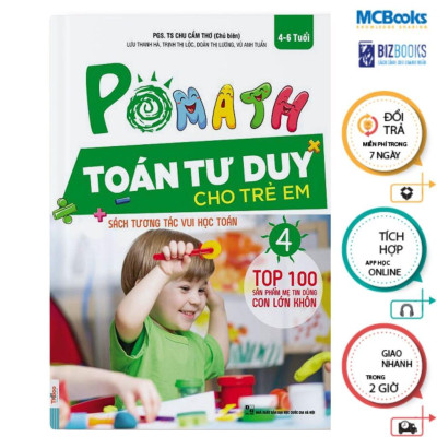 Sách - POMath Toán Tư Duy Cho Trẻ Em Từ 4 - 6 Tuổi - Tập 4, 5, 6 - Combo 3 Cuốn - MCBooks