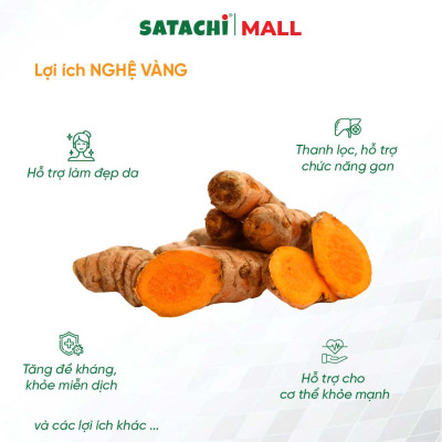 Viên Bột Nghệ Nguyên Chất SATACHI – 100% Nghệ – Dạng Viên Tiện Lợi – Hộp 180 viên