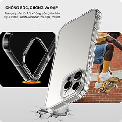 Ốp lưng chống sốc cho iPhone hiệu Likgus Crashproof - Thiết kế trong suốt, chống ố, giúp chống chịu mọi va đập - hàng nhập khẩu