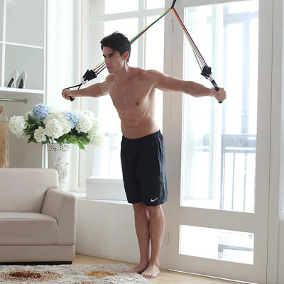 Bộ dụng cụ dây cao su đàn hồi tập thể thao, tập gym tại nhà tiện dụng (tặng túi đựng dây rút) - Hàng chính hãng