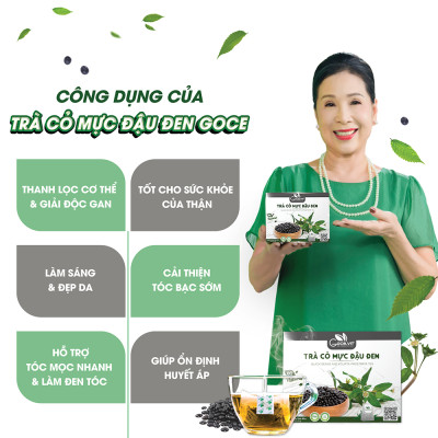 Trà cỏ mực đậu đen túi lọc Goce - Bổ thận mát gan