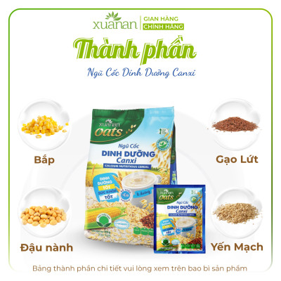 Combo 11 Túi Ngũ Cốc Dinh Dưỡng Canxi Xuân An [ít đường] 400G {25g*16 gói}
