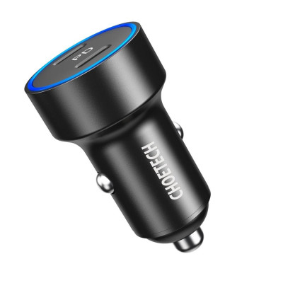 Tẩu Choetech C0054 sạc nhanh trên ô tô 2 cổng Type C 40W (Hàng chính hãng)
