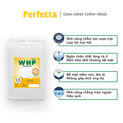 Tấm Đệm Lót WHP Underpad, Siêu Thấm Hút, Chống Trào Ngược, Khử Mùi Hiệu Quả Size 80x90 cm (8 miếng/túi)