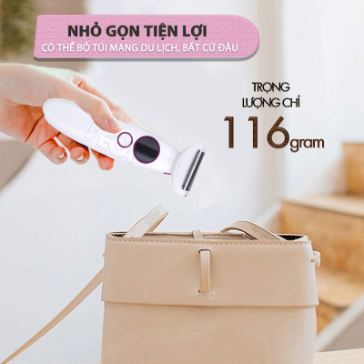 Máy tẩy lông đa năng 11in1 Kemei KM-7101 gồm đầu thay thế chuyên dụng cạo lông, sử dụng toàn thân - Chính hãng