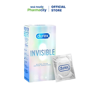 Bao Cao Su Durex Invisible Extra Thin Extra Sensitive (Hộp 10 Cái)